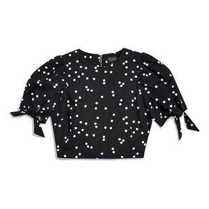 TopShop Black and White Polka Dot Crop Top